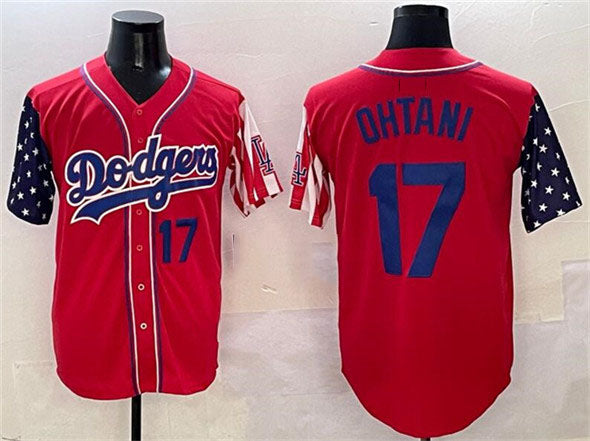 Los Angeles Dodgers #17 Shohei Ohtani Red Limited Stitched Baseball Jersey baseball jersey product view 1