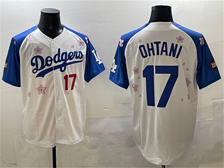 Los Angeles Dodgers #17 Shohei Ohtani White Royal 2025 Tokyo Series Limited Stitched Baseball Jersey baseball jersey product view 1