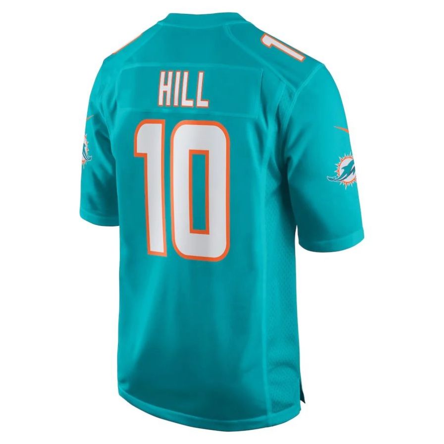 #10 Tyreek Hill Player M.Dolphins Aqua Game Stitched American Football Jerseys football jersey product view 1