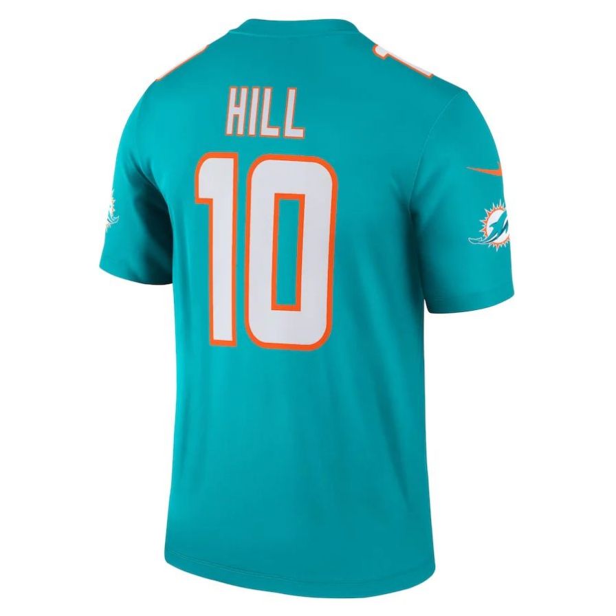 #10 Tyreek Hill Player M.Dolphins Aqua Legend Football Jerseys football jersey product view 1