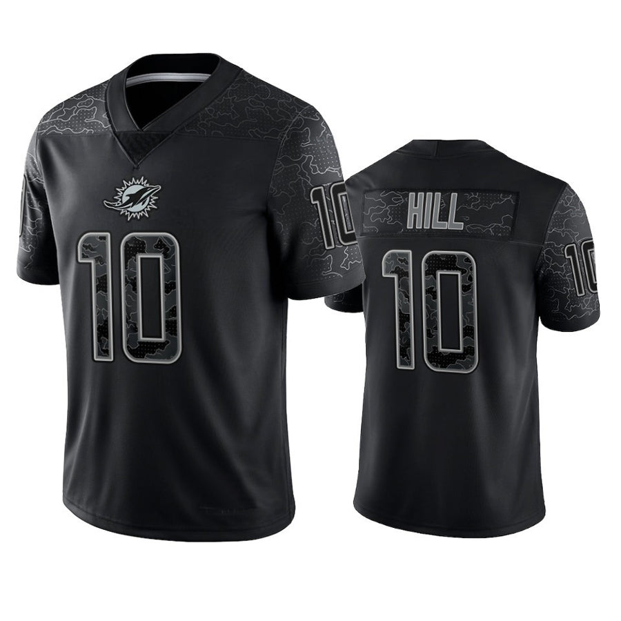 M.Dolphins #10 Tyreek Hill Player Black RFLCTV Limited Football Jerseys football jersey product view 1