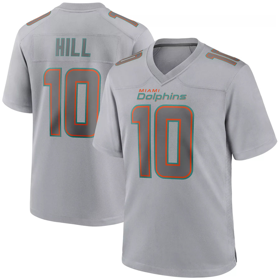 M.Dolphins #10 Tyreek Hill Player Grey Atmosphere Fashion Football Jerseys football jersey product view 1