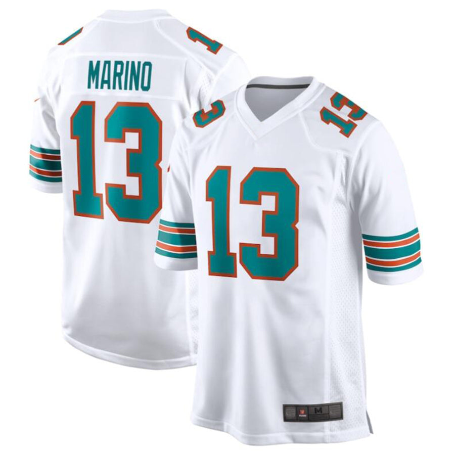 #13 Dan Marino Player M.Dolphins White Game Football Jerseys football jersey product view 2