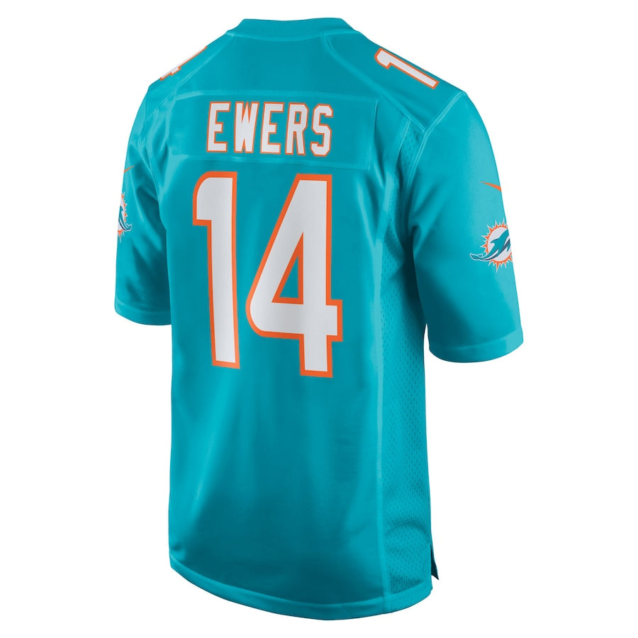 M.Dolphins #14 Quinn Ewers Player Aqua Home Game Football Jerseys football jersey product view 1
