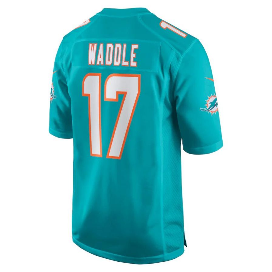 #17 Jaylen Waddle M.Dolphins Aqua Game Football Jerseys football jersey product view 1