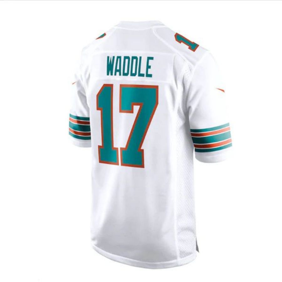 M.Dolphins #17 Jaylen Waddle White Game Jersey Stitched American Football Jerseys football jersey product view 1