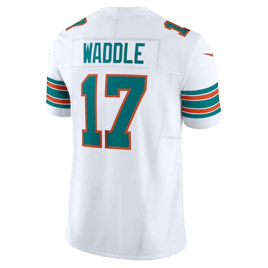 M.Dolphins #17 Jaylen Waddle Player White Vapor F.U.S.E. Limited Stitched American Football Jerseys football jersey product view 1