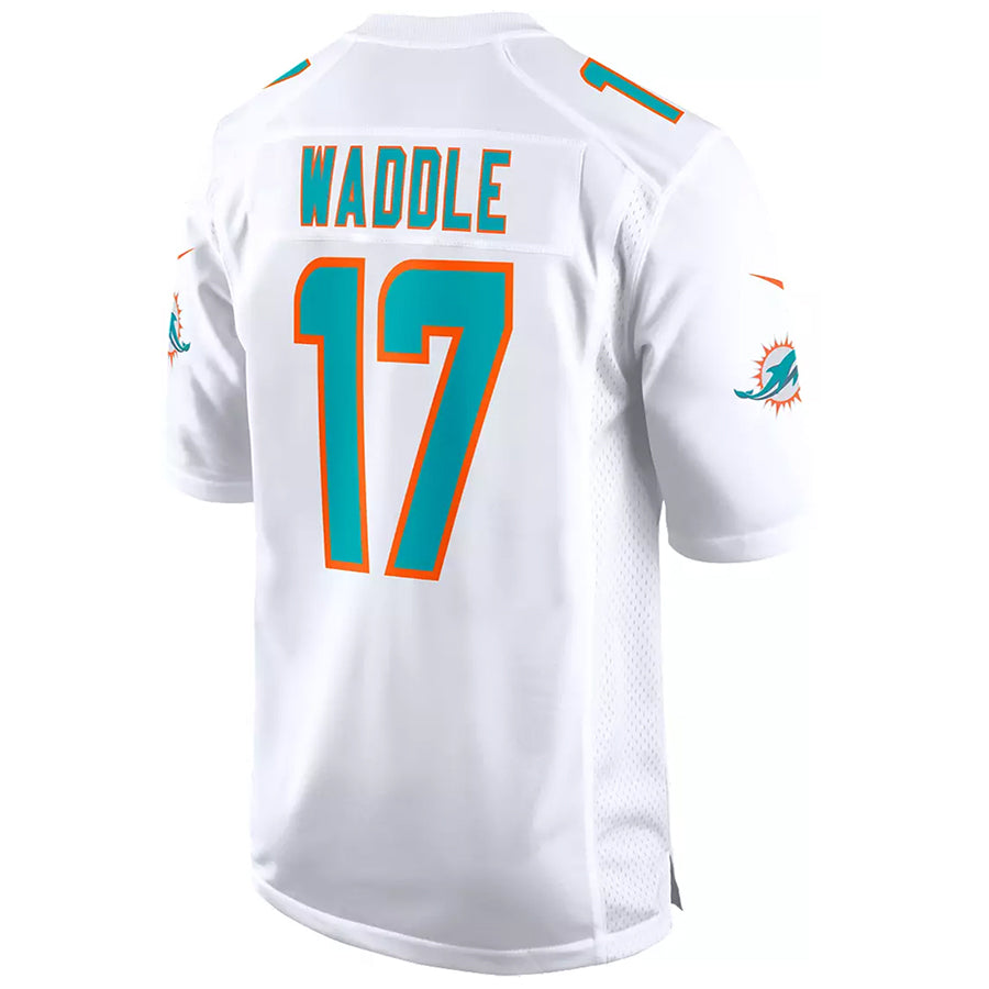 M.Dolphins #17 Jaylen Waddle Player White Home Game Football Jerseys football jersey product view 1