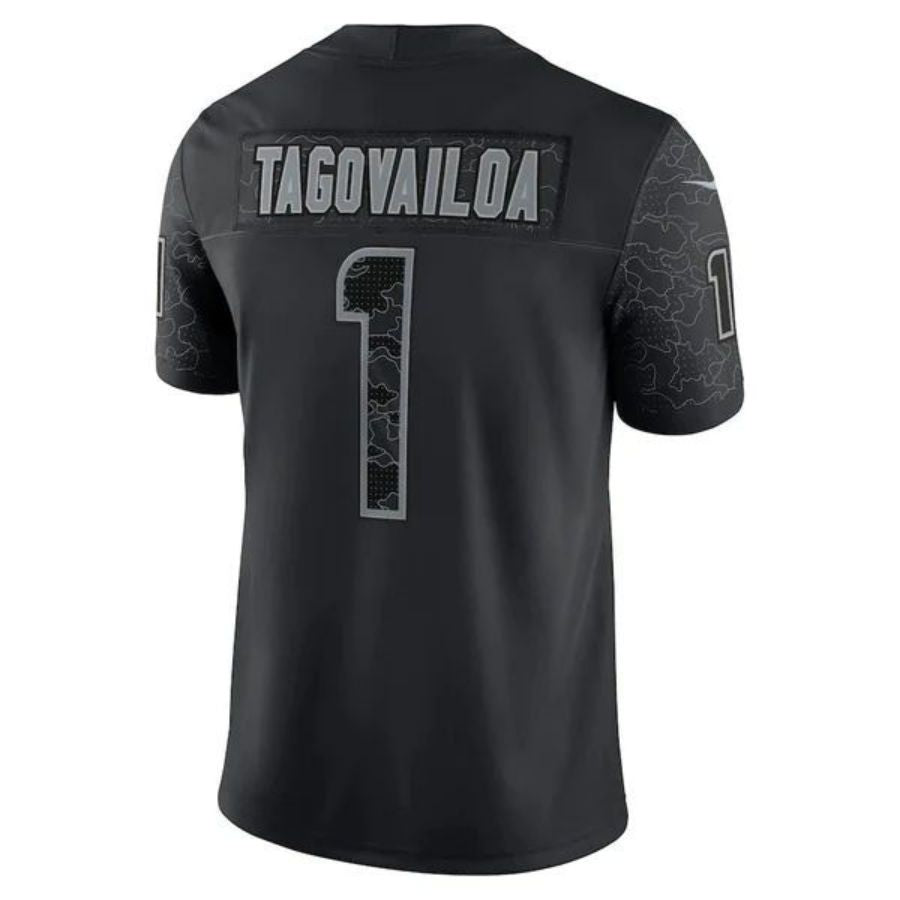 #1 Tua Tagovailoa Player M.Dolphins Black RFLCTV Limited Football Jerseys football jersey product view 1