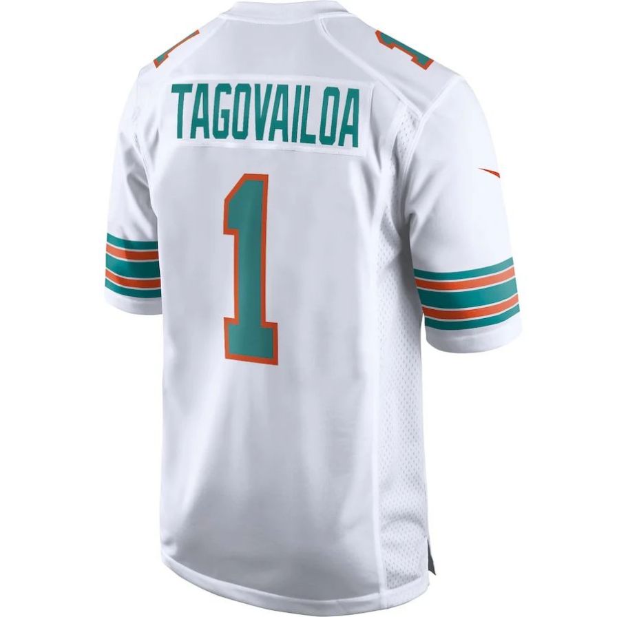 #1 Tua Tagovailoa Player M.Dolphins White Game Stitched Football Jerseys football jersey product view 1