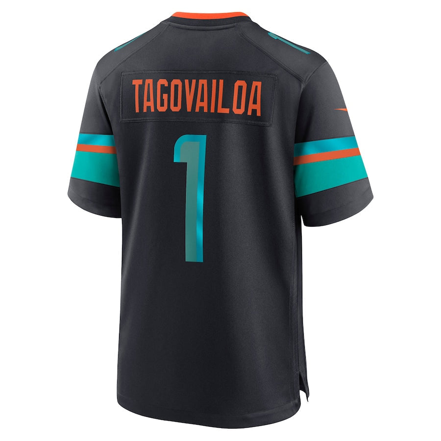 M.Dolphins #1 Tua Tagovailoa Player Blue Rivalries Collection Game Football Jerseys football jersey product view 1