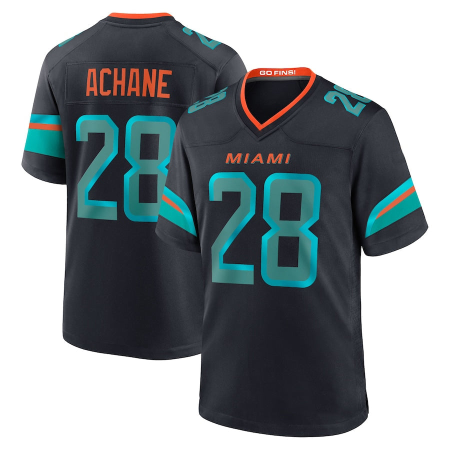 M.Dolphins #28 De?¡¥Von Achane Player Blue Rivalries Collection Game Football Jerseys football jersey product view 2