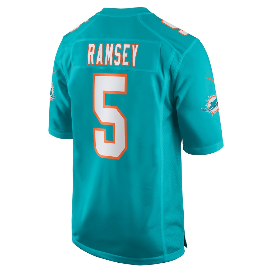M.Dolphins #5 Jalen Ramsey Player Aqua Game Stitched American Football Jerseys football jersey product view 1