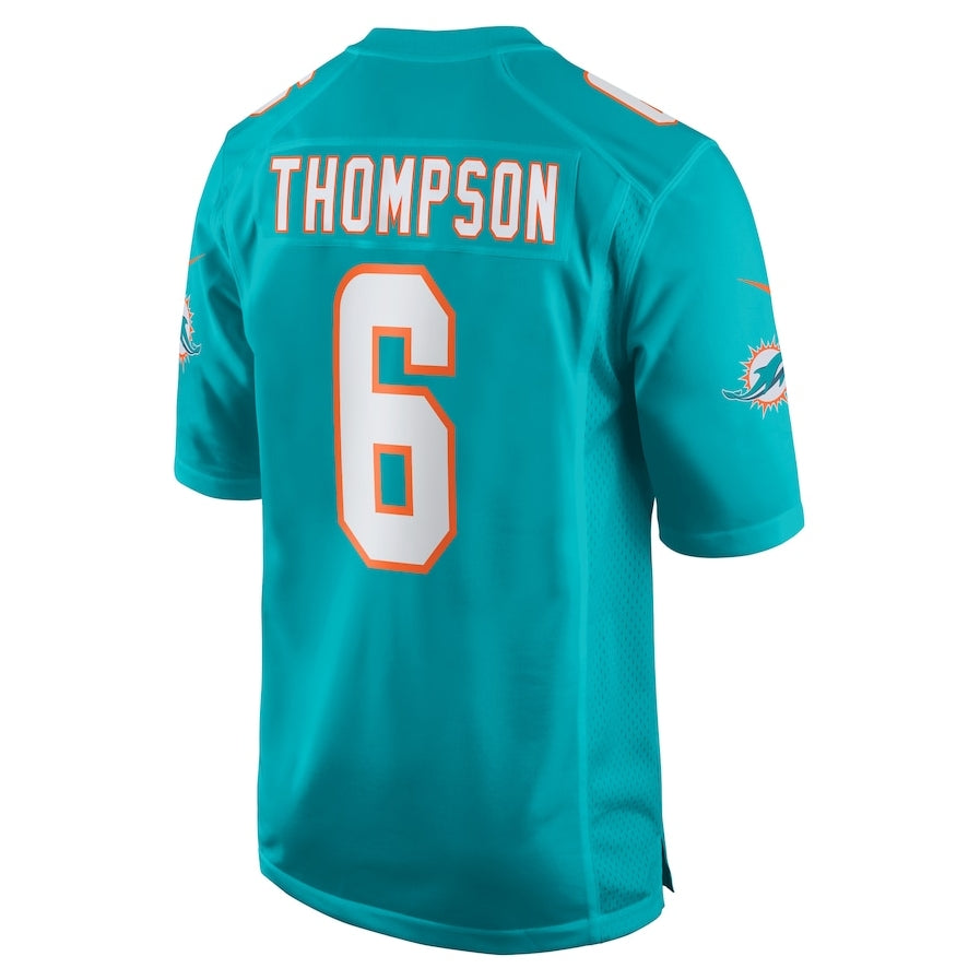 M.Dolphins #6 Skylar Thompson Player Aqua Game Stitched American Football Jerseys football jersey product view 1