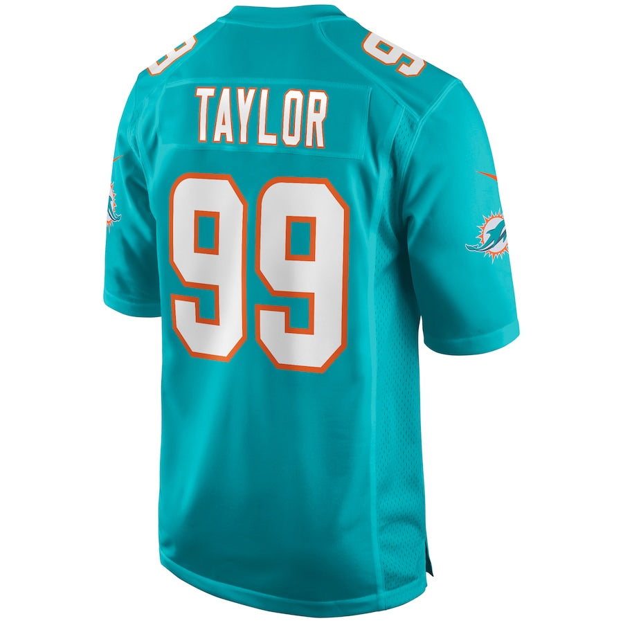 M.Dolphins #99 Jason Taylor Player Aqua Home Game Football Jerseys football jersey product view 1
