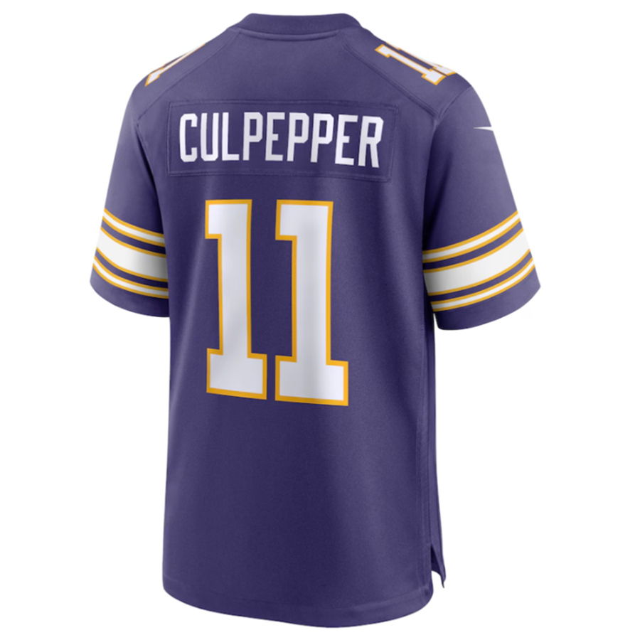 #11 Daunte Culpepper Player MN.Vikings Purple Classic Game Football Jerseys football jersey product view 1