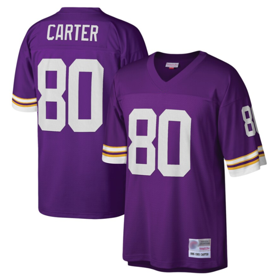 MN.Vikings #80 Cris Carter Player Purple Legacy Replica Stitched Football Jerseys football jersey product view 2