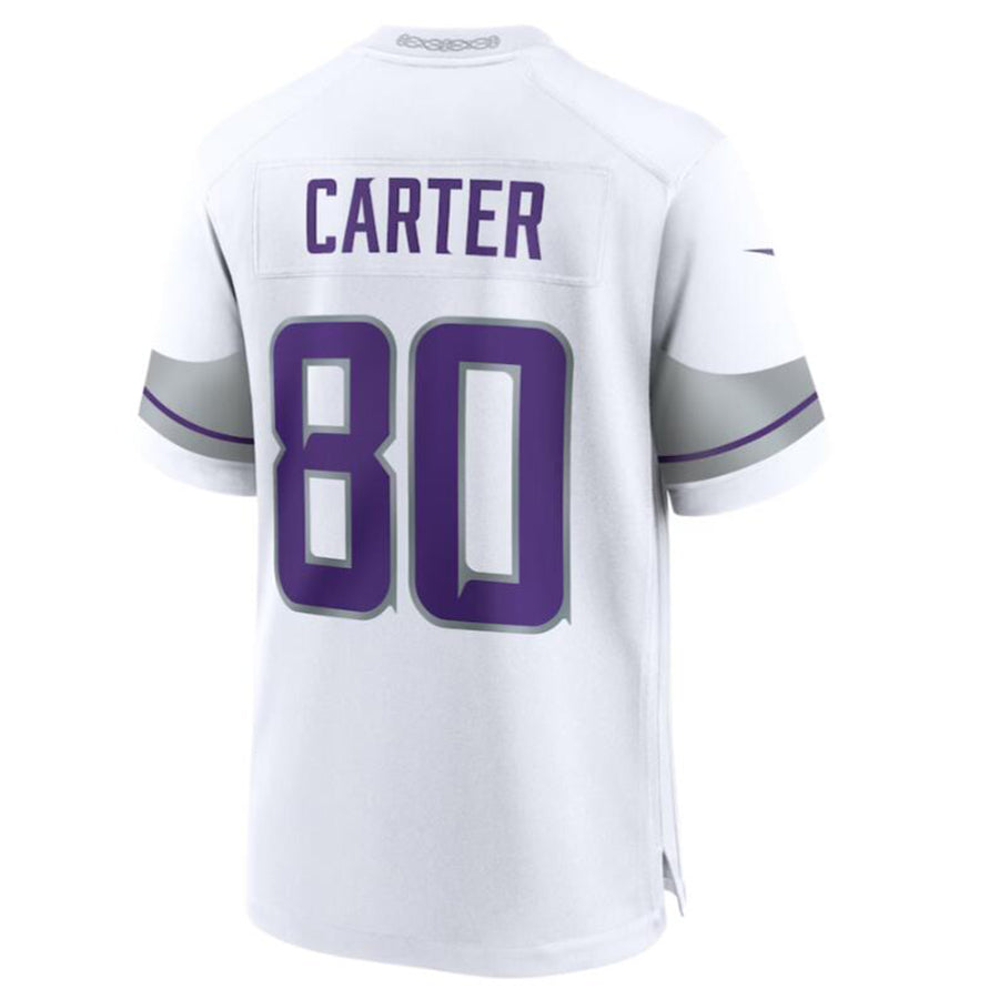 #80 Cris Carter Player MN.Vikings White Game American Stitched Football Jerseys football jersey product view 1