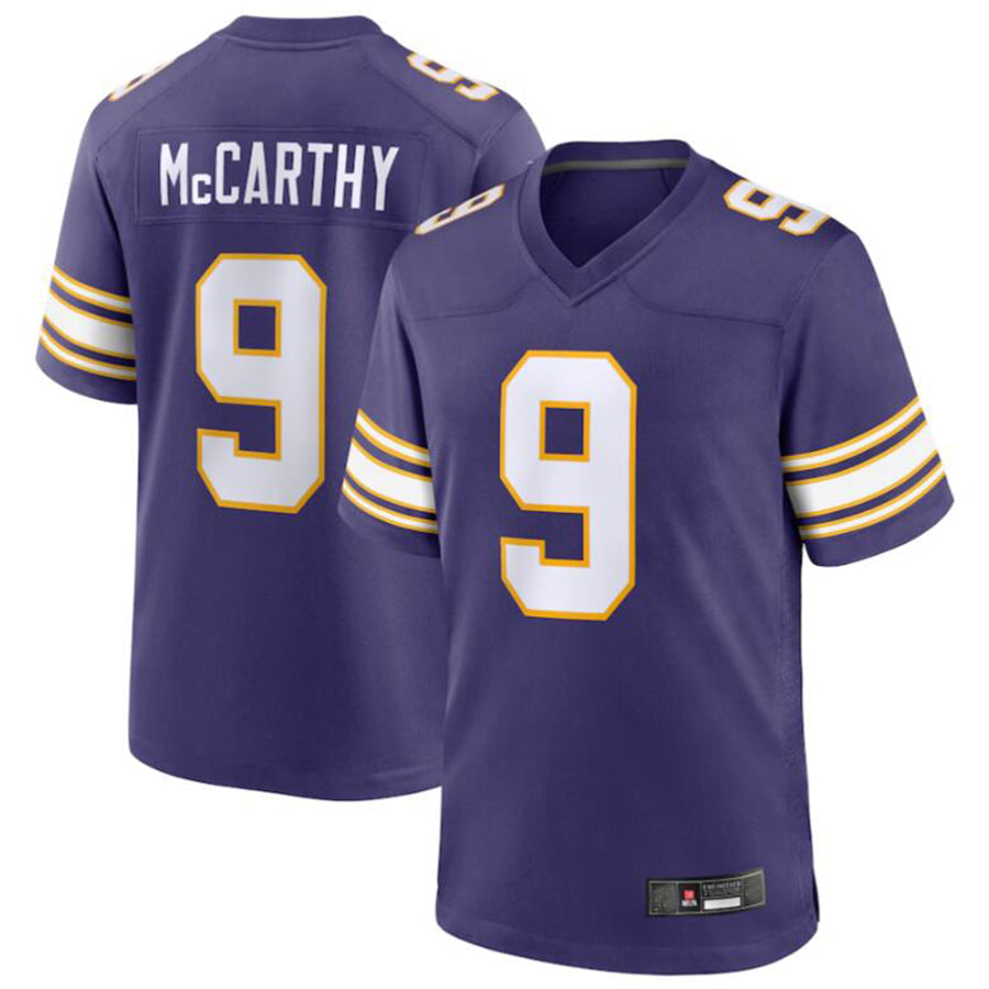 #9 J.J. McCarthy Player MN.Vikings Purple Game Football Jerseys football jersey product view 2