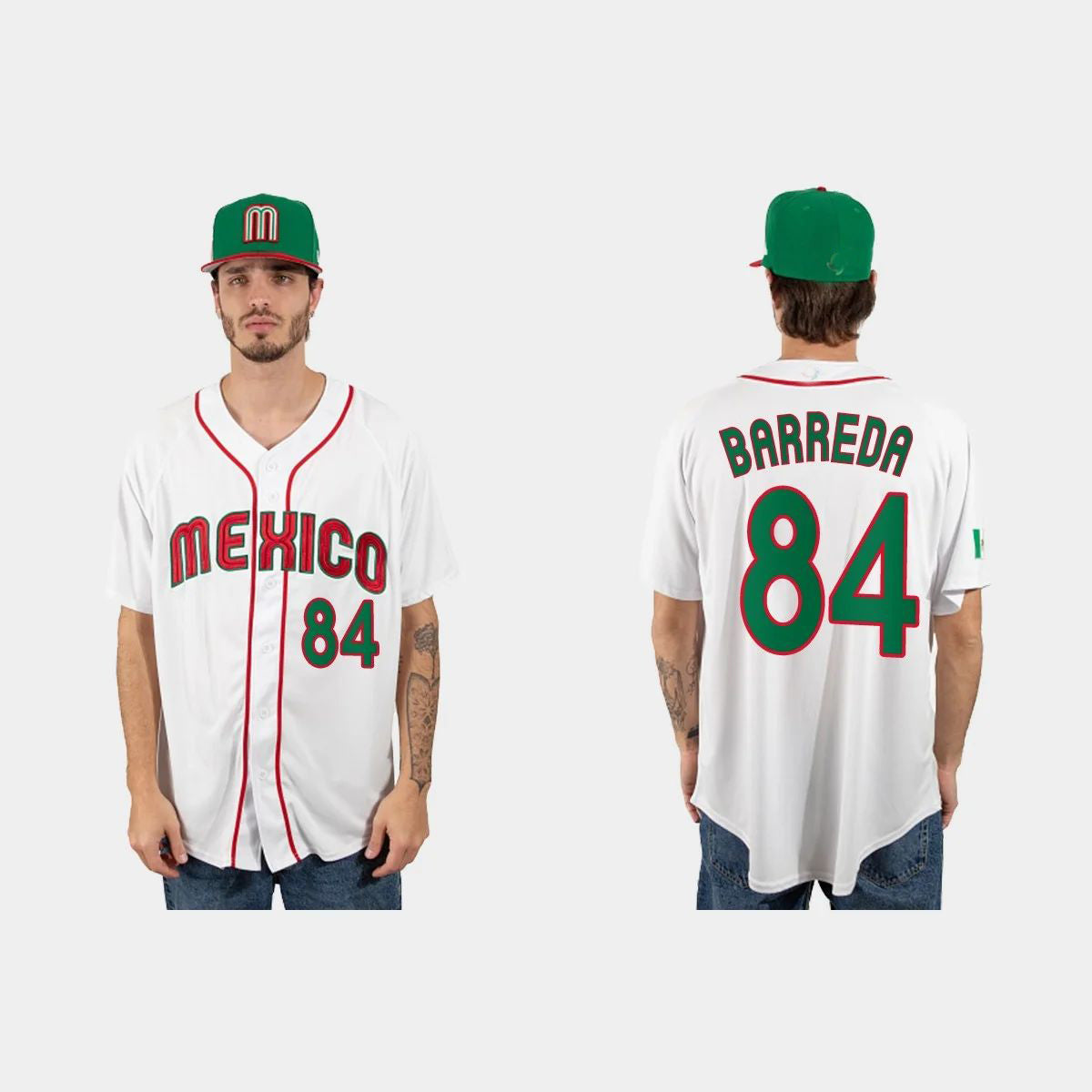 #84 MANNY BARREDA MEXICO BASEBALL 2023 WORLD BASEBALL CLASSIC JERSEY ¨C WHITE Stitches Baseball Jerseys baseball jersey product view 1