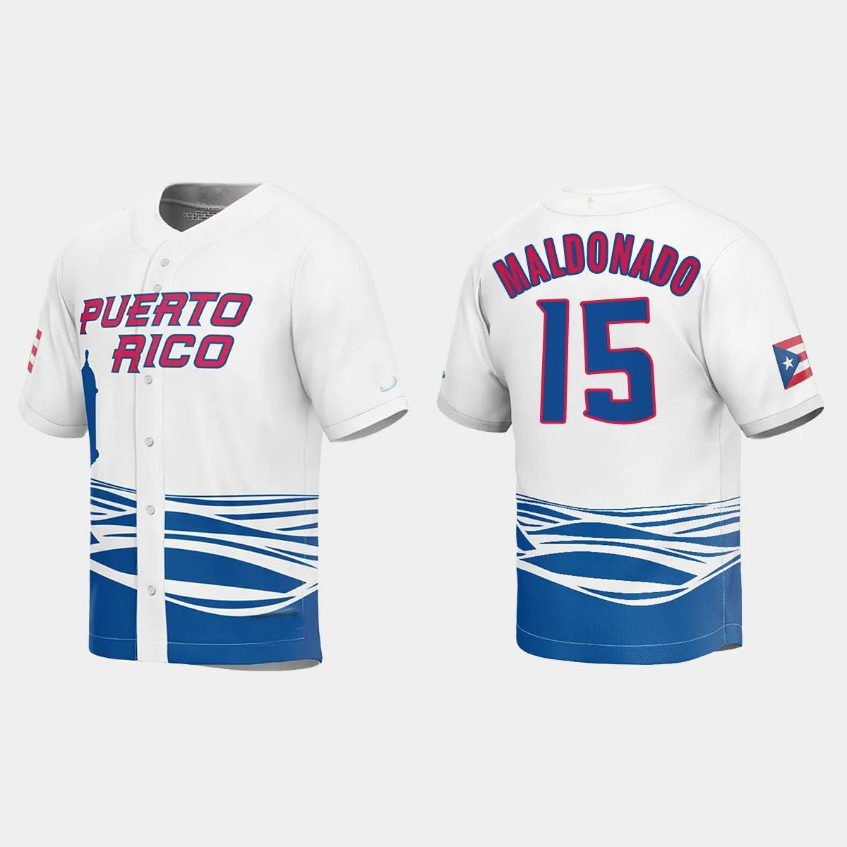 #15 MARTIN MALDONADO PUERTO RICO BASEBALL 2023 WORLD BASEBALL CLASSIC JERSEY ¨C WHITE Stitches Baseball Jerseys baseball jersey product view 1