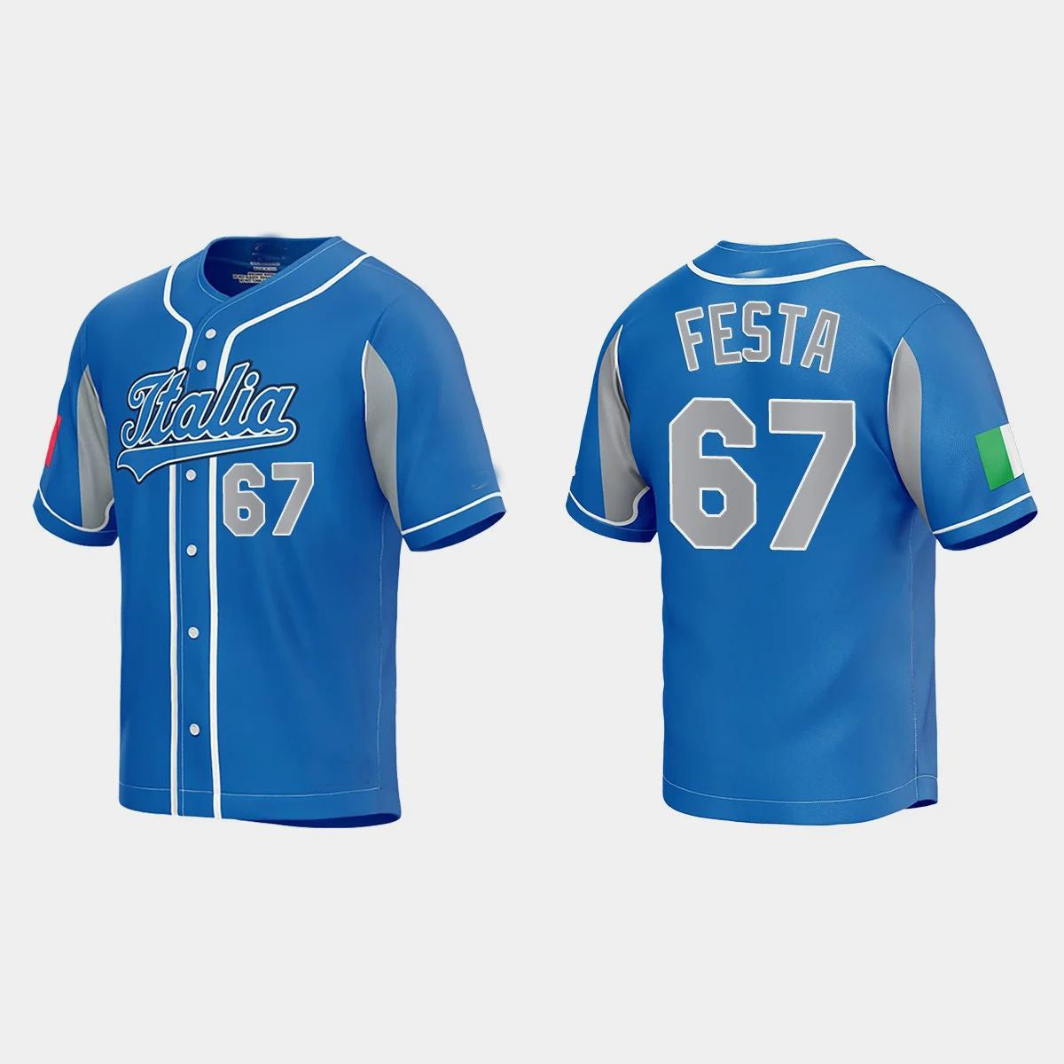 #67 MATT FESTA ITALY BASEBALL 2023 WORLD BASEBALL CLASSIC JERSEY ¨C ROYAL Stitches Baseball Jerseys baseball jersey product view 1