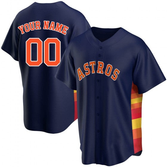 Custom Houston Astros Baseball Jerseys Navy Stitched Jerseys baseball jersey product view 1