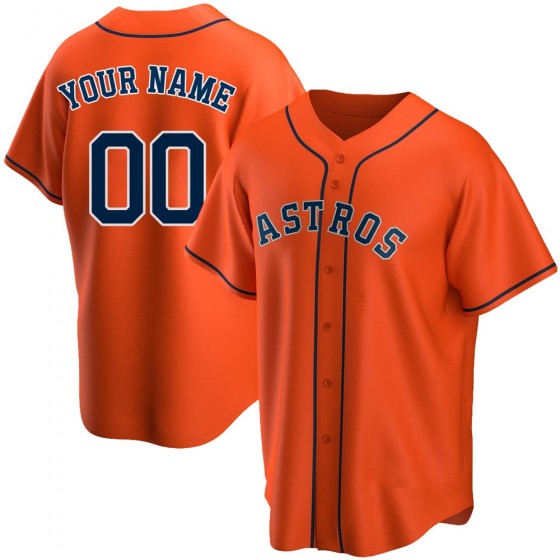 Custom Houston Astros Baseball Jerseys Orange Stitched Jerseys baseball jersey product view 1