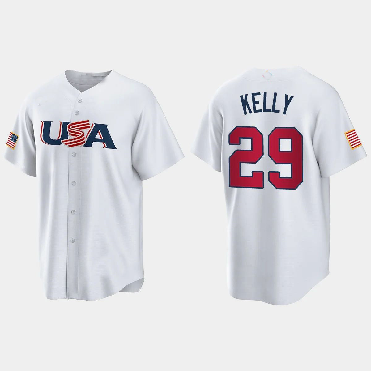 #29 MERRILL KELLY ARIZONA DIAMONDBACKS 2023 WORLD BASEBALL CLASSIC USA REPLICA JERSEY ¨C WHITE Stitches Baseball Jerseys baseball jersey product view 1