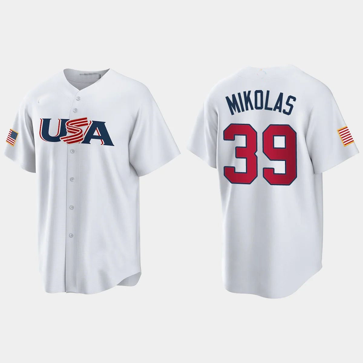 #39 MILES MIKOLAS ST. LOUIS CARDINALS 2023 WORLD BASEBALL CLASSIC USA REPLICA JERSEY ¨C WHITE Stitches Baseball Jerseys baseball jersey product view 1