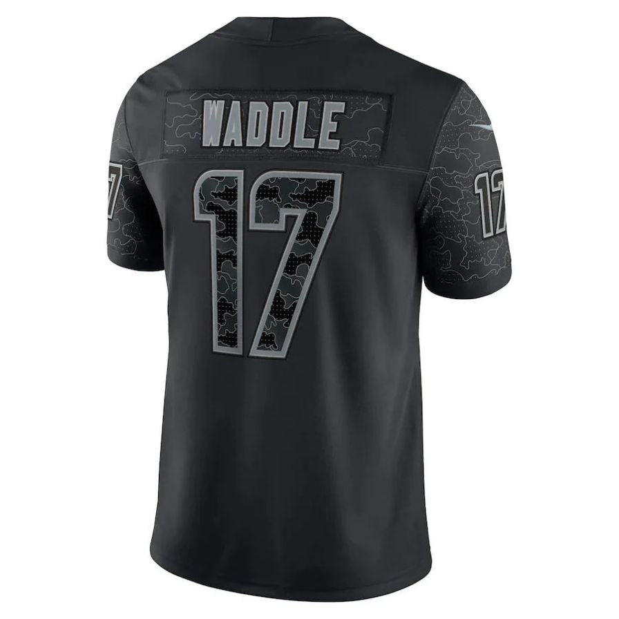 #17 Jaylen Waddle Player M.Dolphins Black RFLCTV Limited Football Jerseys football jersey product view 1