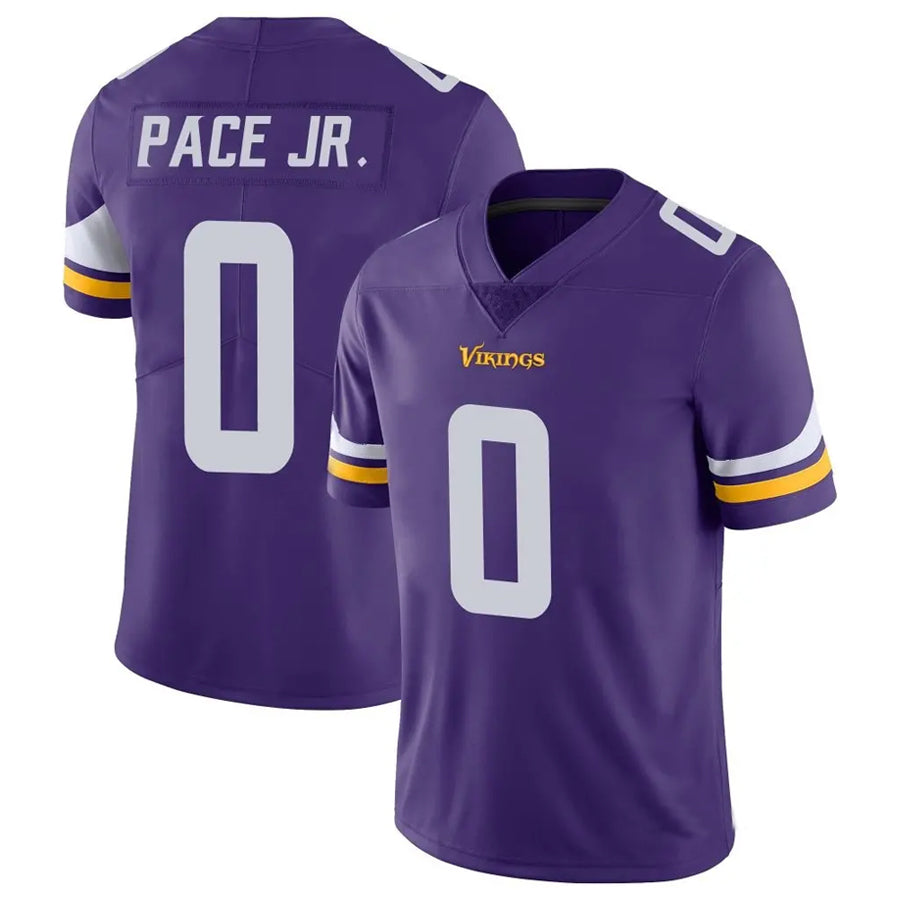 MN.Vikings #0 Ivan Pace Jr Player Purple Vapor Limited Football Jerseys football jersey product view 1
