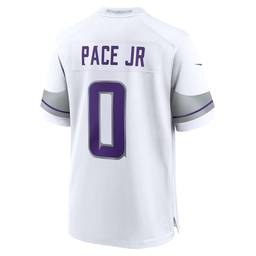 MN.Vikings #0 Ivan Pace Jr Player White Alternate Game Football Jerseys football jersey product view 1