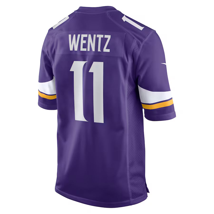 MN.Vikings #11 Carson Wentz Player Purple Home Game Football Jerseys football jersey product view 1