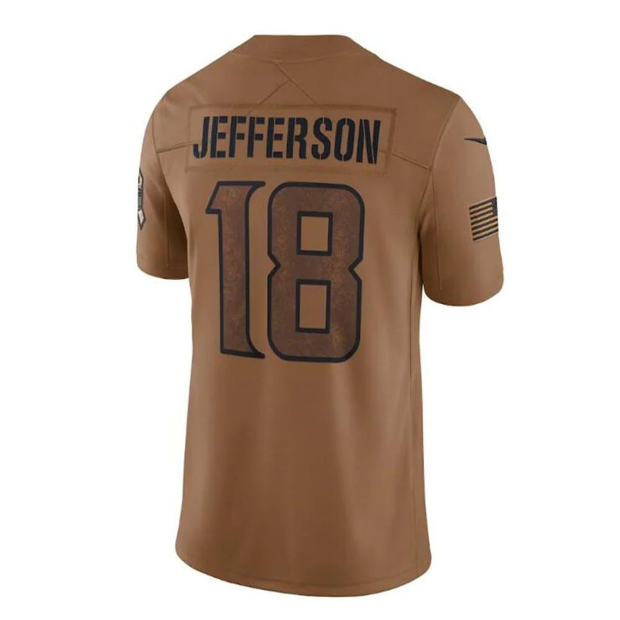 #18 Justin Jefferson Player MN.Vikings Brown Salute To Service Limited Football Jerseys football jersey product view 1