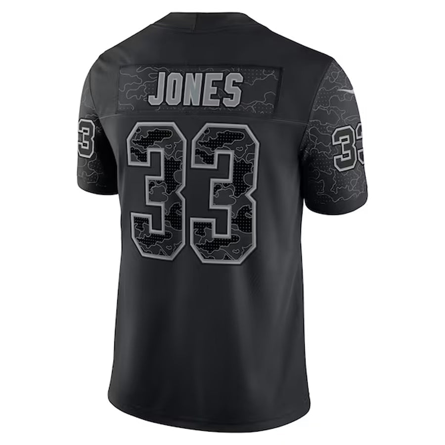 MN.Vikings #33 Aaron Jones Player Black REFLECTIVE Limited Football Jerseys football jersey product view 1