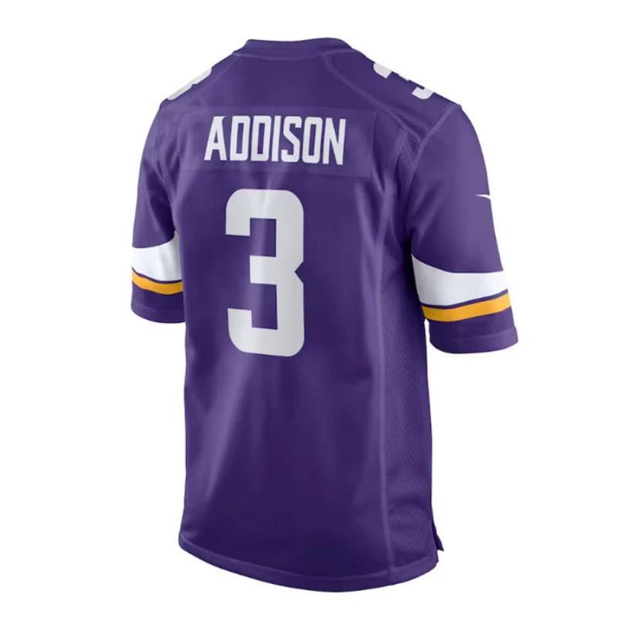 #3 Jordan Addison Player MN.Vikings Purple Game Football Jerseys football jersey product view 1