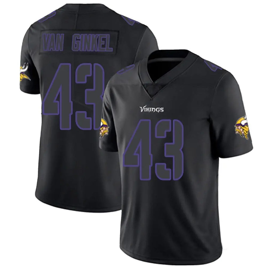 MN.Vikings #43 Andrew Van Ginkel Player Limited Black Impact Game Football Jerseys football jersey product view 1