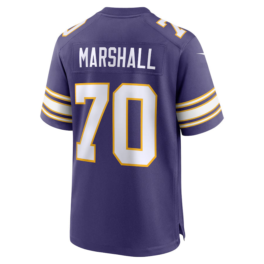 MN.Vikings #70 Jim Marshall Player Purple Alternate Game Football Jerseys football jersey product view 1