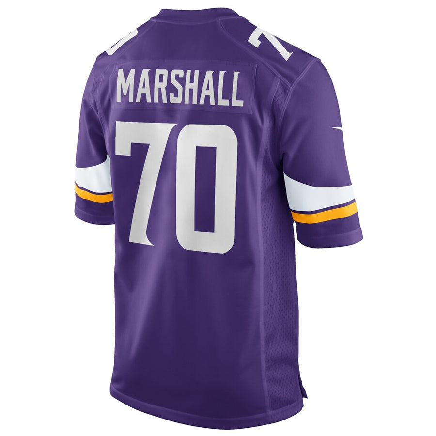 MN.Vikings #70 Jim Marshall Player Purple Home Game Football Jerseys football jersey product view 1