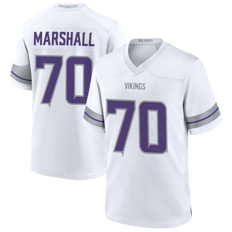 MN.Vikings #70 Jim Marshall Player White Alternate Game Football Jerseys football jersey product view 1