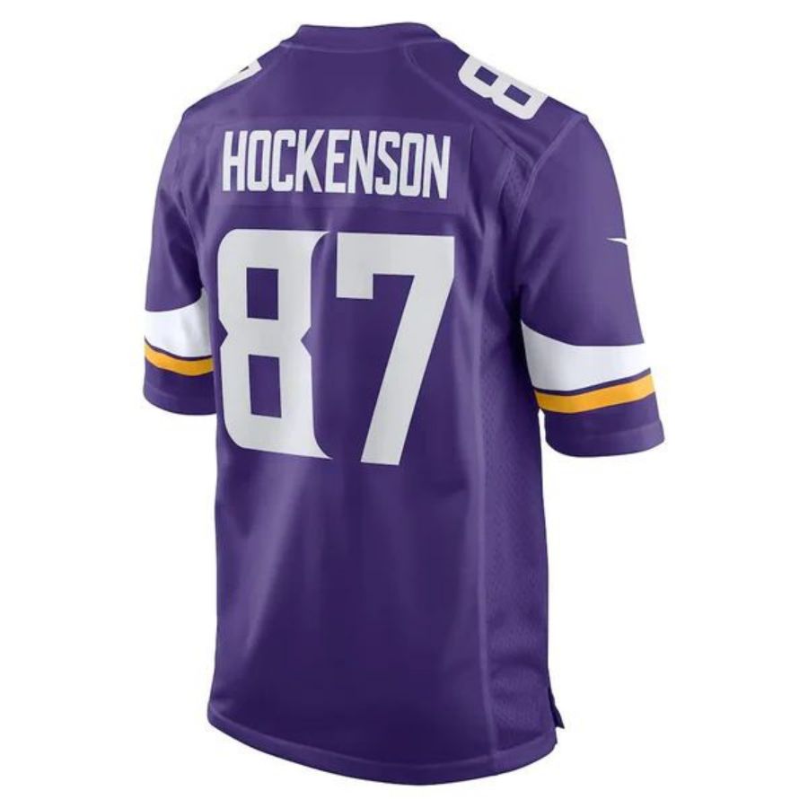 #87 T.J. Hockenson Player MN.Vikings Purple Game Football Jerseys football jersey product view 1