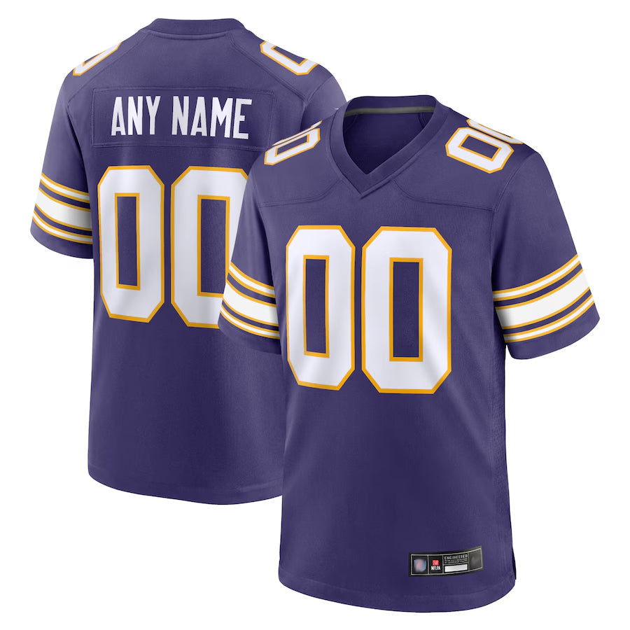 MN.Vikings Secondary Alternate Game Football Jerseys -Purple - Custom football jersey product view 1