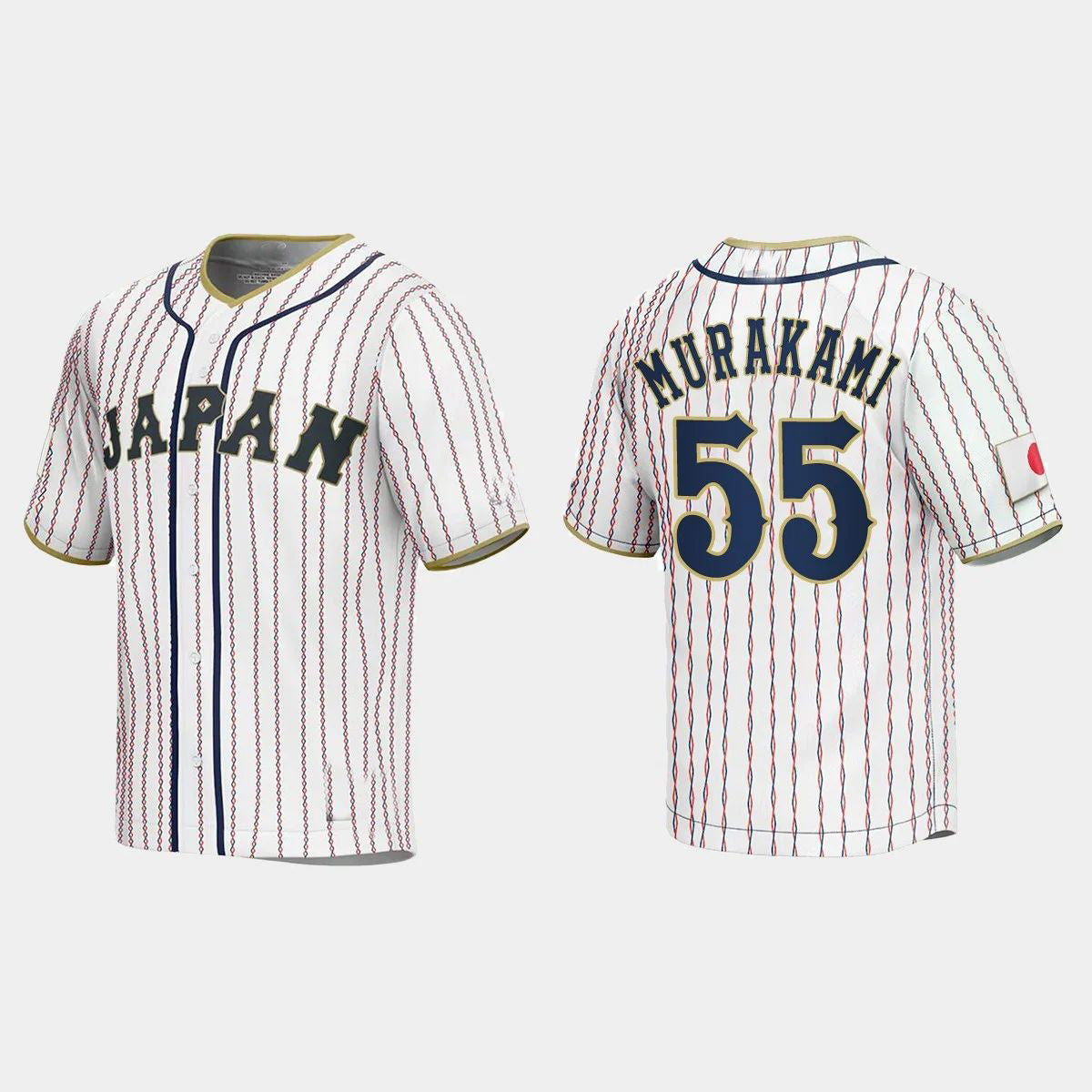 #55 MUNETAKA MURAKAMI JAPAN BASEBALL 2023 WORLD BASEBALL CLASSIC JERSEY ¨C WHITE Stitches Baseball Jerseys baseball jersey product view 1