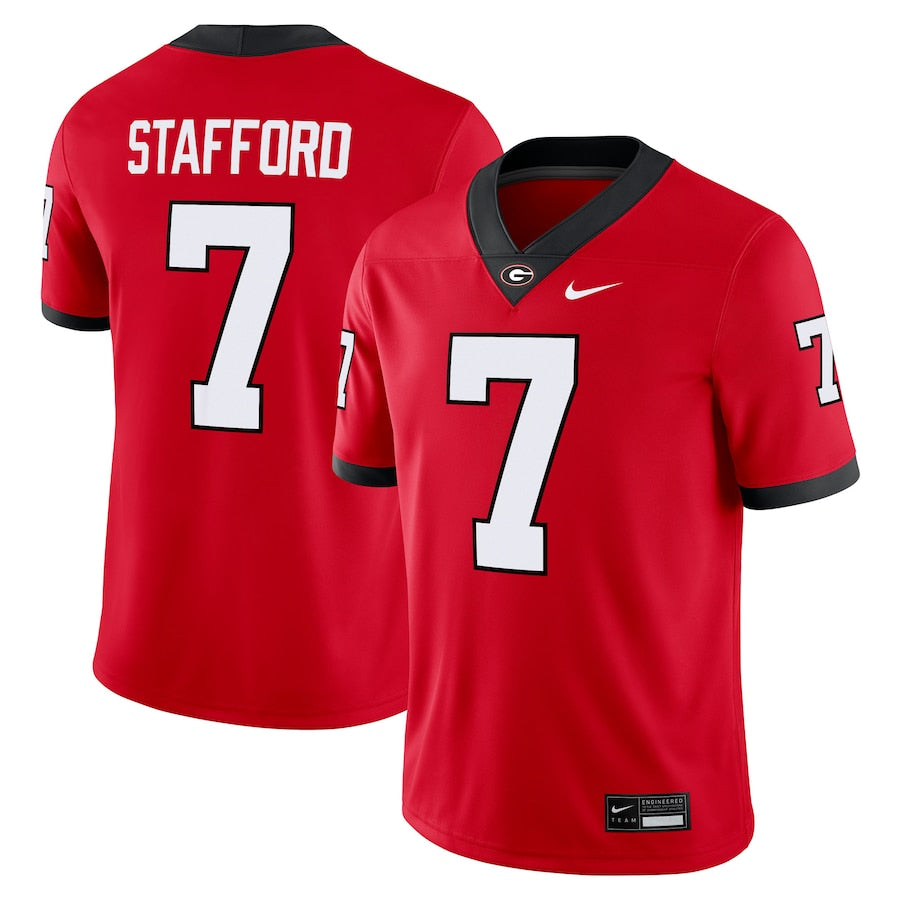 Matthew Stafford Georgia Bulldogs Home Jersey - Red sports jersey product view 1