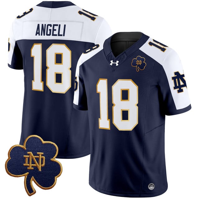 Steve Angeli Notre Dame Fighting Irish Alternate Jersey - Navy sports jersey product view 1