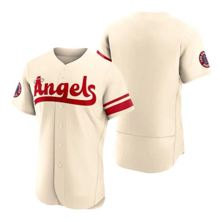 Los Angeles Angels Blank Cream Stitched 2022 City Connect Jersey Baseball Jerseys baseball jersey product view 1