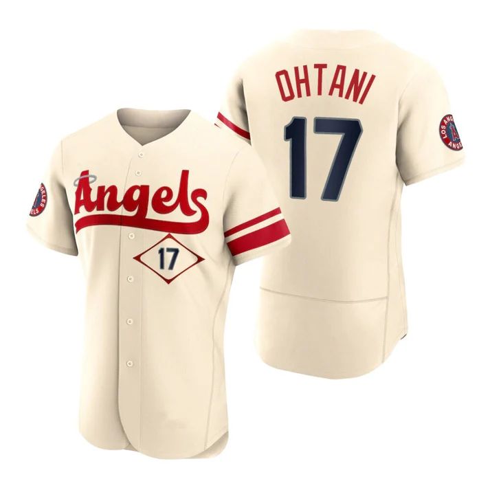Los Angeles Angels #17 Shohei Ohtani Cream Stitched 2022 City Connect Jersey Men Youth Women Baseball Jerseys baseball jersey product view 1