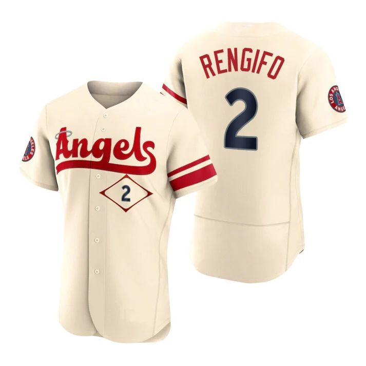 Los Angeles Angels #2 Luis Rengifo Cream Stitched 2022 City Connect Jersey Men Youth Women Baseball Jerseys baseball jersey product view 1