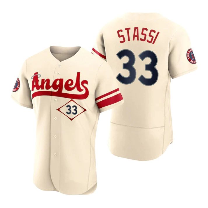 Los Angeles Angels #33 Max Stassi Cream Stitched 2022 City Connect Jersey Men Youth Women Baseball Jerseys baseball jersey product view 1